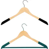 Atmosphera Fluwelen hanger - Set van 2 - Hout