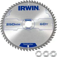 Irwin Cirkelzaagblad voor Hout | Construction | Ø 250mm Asgat 30mm 60T - 1907700