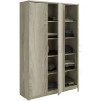 Interiax Opbergkast - Kledingkast 'Amelie' 3 deuren en 8 legplanken Sonoma Eik (180x120x40cm)