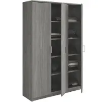 Interiax Opbergkast - Kledingkast 'Amelie' 3 deuren en 8 legplanken Grijze Eik 180x120x40 cm