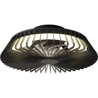 Mantra-Iluminacion LED plafondventilator Himalaya Mini, zwart, DC, stil, CCT dimbaar, zwart, Woon-/ Eetkamer, Kunststof, Modern