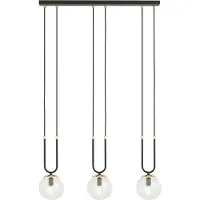 Akord Hanglamp Glam 3-lichts | staal zwart 70x15x115 cm hanglampen | NADUVI