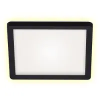 Briloner - LED Plafonniére - plafondlamp met achtergrondverlichting - neutral wit licht 4.000K - 12W - zwart - 19x19cm