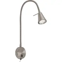 Briloner Tusa - LED Wandlamp - zwenkbare bureaulamp - bedlamp met warm wit licht - 4.7 W - nikkel - Ø8 x 45 cm