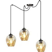 Emibig LEVEL 3 BL HONEY 758/3 hanglampen, glazen bolvormige lampenkappen, verstelbaar, modern design