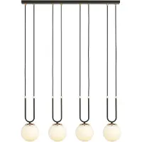 Emibig kroonluchter, 4xE14, 40W, GLAM 4, zwart/opal, model 1112/4