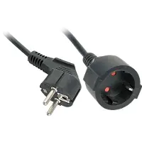 Lindy 30245 Stroom Verlengkabel Zwart 5 m H05VV-F 3G 1,5 mm²