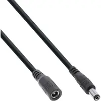 InLine DC verlengkabel | 5,5 x 2,5mm | max. 140W | AWG18 | zwart | 5 meter