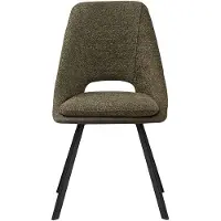 Interiax Eetkamerstoel Ada Bouclé Groen Rug PU Groen
