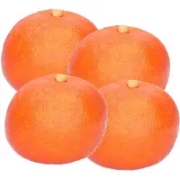 Esschert Design kunstfruit decofruit - 4x - mandarijn/mandarijnen - ongeveer 6 cm - oranje - Kunstbloemen