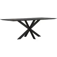 DTP Home Dining table Curves rectangular BLACK,78x210x100 cm, recycled teakwood (Zwart, 210x100x78cm)