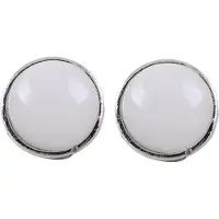 Behave - Oorbellen - Wit / lichtgrijs - 1.3 cm doorsnede