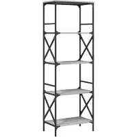 vidaXL Boekenkast 5-laags 59x35x171 cm bewerkt hout grijs sonoma eiken