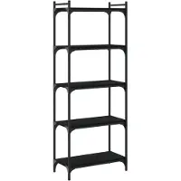 vidaXL Boekenkast 5-laags 60x30x154 cm bewerkt hout zwart