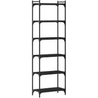 vidaXL Boekenkast 6-laags 60x30x188 cm bewerkt hout zwart