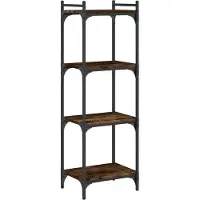 vidaXL Boekenkast 4-laags 40x30x120 cm bewerkt hout gerookt eikenkleur