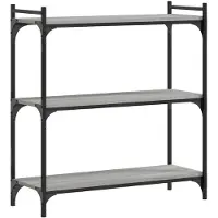 vidaXL Boekenkast 3-laags 80x30x86 cm bewerkt hout grijs sonoma