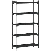 vidaXL Boekenkast 5-laags 80x30x154 cm bewerkt hout zwart