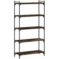 vidaXL Boekenkast 5-laags 80x30x154 cm bewerkt hout gerookt eikenkleur