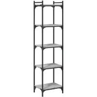 vidaXL Boekenkast 5-laags 40x30x154 cm bewerkt hout grijs sonoma eiken