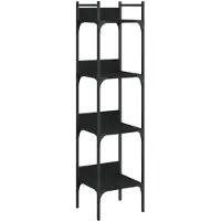 vidaXL Boekenkast 4-laags 35x30x138,5 cm bewerkt hout zwart