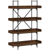 vidaXL Boekenkast 4-laags 100x33x145,5 cm bewerkt hout bruineikenkleur