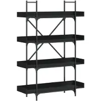 vidaXL Boekenkast 4-laags 100x33x145,5 cm bewerkt hout zwart