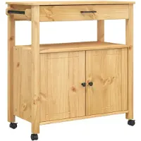 vidaXL Keukentrolley MONZA 84x40x88,5 cm massief grenenhout