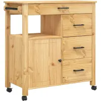 vidaXL Keukentrolley MONZA 84x40x88,5 cm massief grenenhout