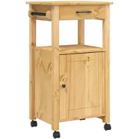 vidaXL Keukentrolley MONZA 48x40x88,5 cm massief grenenhout
