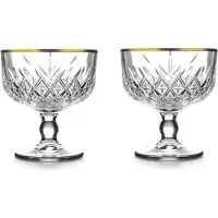 Pasabahce timeless glazen (2 stuks) Golden Touch ijscoupe - icecream gouden rand