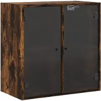 vidaXL Wandkast met glazen deuren 68x37x68,5 cm gerookt eikenkleurig