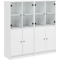 vidaXL Boekenkast met deuren 136x37x142 cm bewerkt hout wit