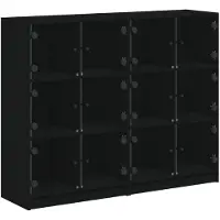 vidaXL Boekenkast met deuren 136x37x109 cm bewerkt hout zwart