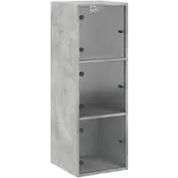 vidaXL Wandkast met glazen deuren 35x37x100 cm betongrijs