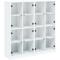 vidaXL Boekenkast met deuren 136x37x142 cm bewerkt hout wit
