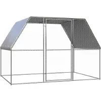 vidaXL Kippenkooi 3x2x2 m gegalvaniseerd staal zilverkleurig en grijs