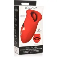 XR Brands - Kiss and Tell - Silicone Kissing and Vibrating Clitoral Stimulator - Red