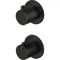 Hotbath Ace AC039EXT afbouwdeel inbouwthermostaat met 3-weg stop-omstel geborsteld zwart PVD