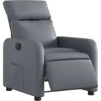 vidaXL Fauteuil verstelbaar elektrisch kunstleer grijs