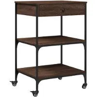 DKD Home Decor Keukenwagen, bruin, eikenhout-look, 60x48x89,5 cm, houtvezel