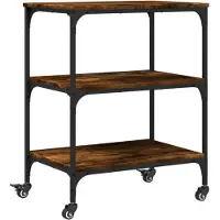 DKD Home Decor Keukenwagen, gerookt eikenfineer, 60x41x76 cm, houtvezelplaat