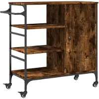 vidaXL Keukenwagen - Engineered Wood Rook Eiken, 87,5 x 38,5 x 84,5 cm