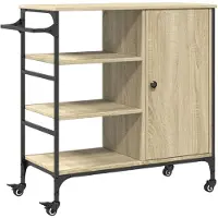 vidaXL Keukentrolley 87,5x38,5x84,5 cm bewerkt hout sonoma eikenkleur
