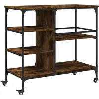 vidaXL Keukentrolley 100x45x89,5 cm bewerkt hout gerookt eikenkleurig