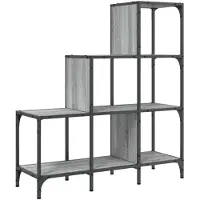 vidaXL Boekenkast 92x30x102 cm bewerkt hout en metaal grijs sonoma