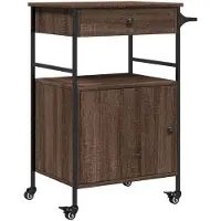 vidaXL Keukentrolley 56x43x89,5 cm bewerkt hout bruin eikenkleurig