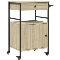 vidaXL Keukenwagen Sonoma-eik, 56x43x89,5 cm, houtvezel