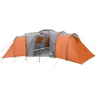 vidaXL Koepeltent voor het hele gezin, 12 personen, grijs en oranje, waterdicht