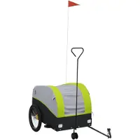 vidaXL Fietstrailer 45 kg ijzer zwart en groen